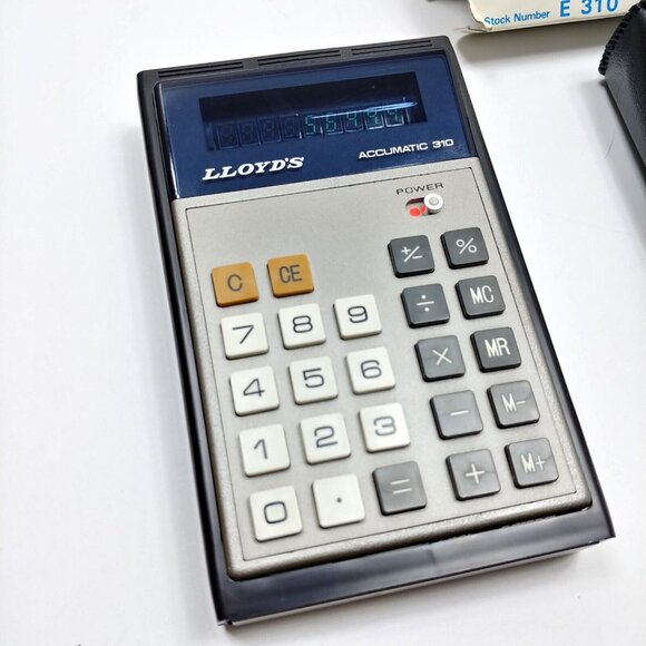 VTG Lloyd's Accumatic Electronic Calculator E 310 Case &‎ Box Rare TESTED WORKS - Picture 2 of 6